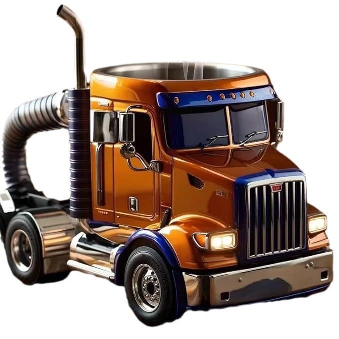 Durable Truck Coffee Mug Semi Truck Handcrafted Coffee Cup Semi-trailer Shaped Semi-Truck Coffee Mugs For Family | Luxury Home Accessories | Heulog Glow