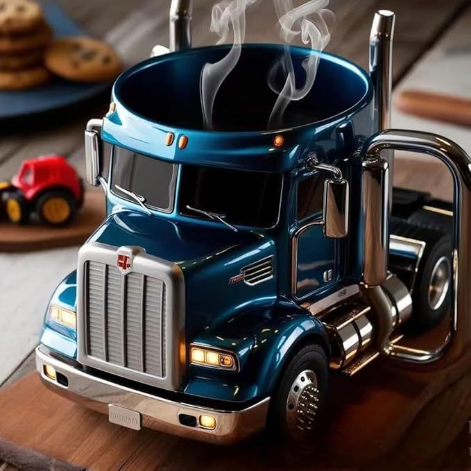 Durable Truck Coffee Mug Semi Truck Handcrafted Coffee Cup Semi-trailer Shaped Semi-Truck Coffee Mugs For Family | Luxury Home Accessories | Heulog Glow