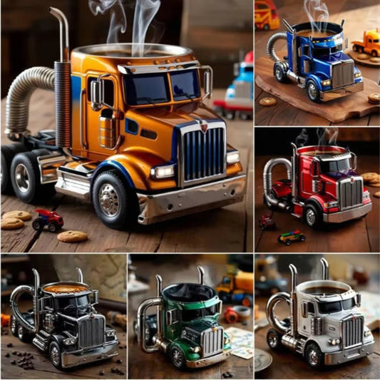 Durable Truck Coffee Mug Semi Truck Handcrafted Coffee Cup Semi-trailer Shaped Semi-Truck Coffee Mugs For Family | Luxury Home Accessories | Heulog Glow