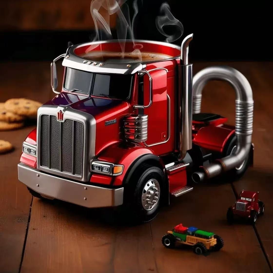 Durable Truck Coffee Mug Semi Truck Handcrafted Coffee Cup Semi-trailer Shaped Semi-Truck Coffee Mugs For Family | Luxury Home Accessories | Heulog Glow
