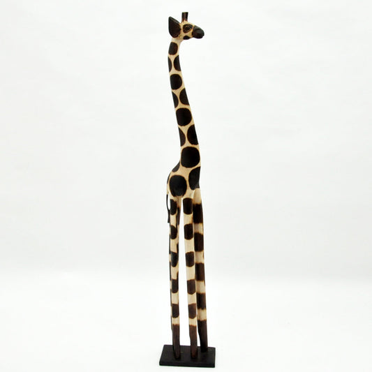 2M HAND CARVED WOODEN GIRAFFE