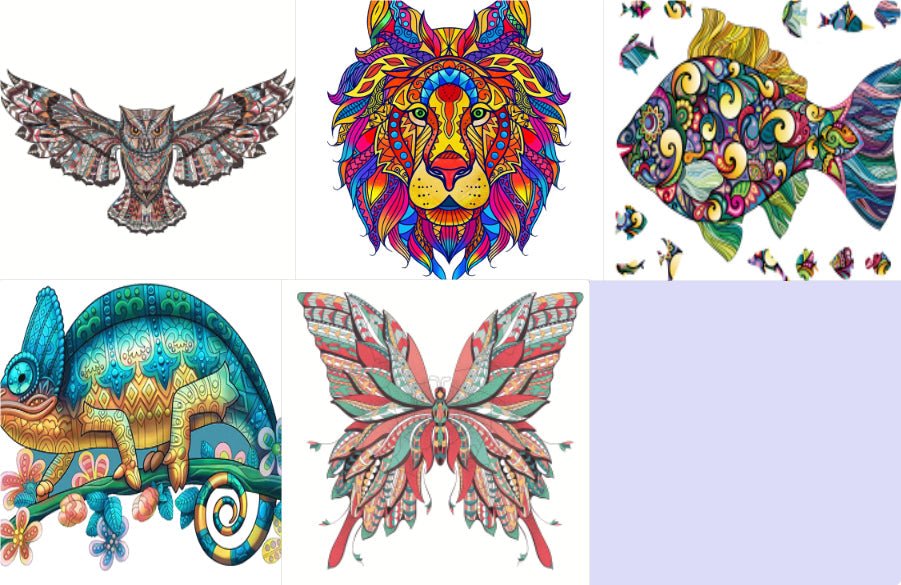 Each Piece Is Animal Shaped Christmas Gift Colorful Elephant Turtle Wooden Jigsaw Puzzles | Luxury Home Accessories | Heulog Glow