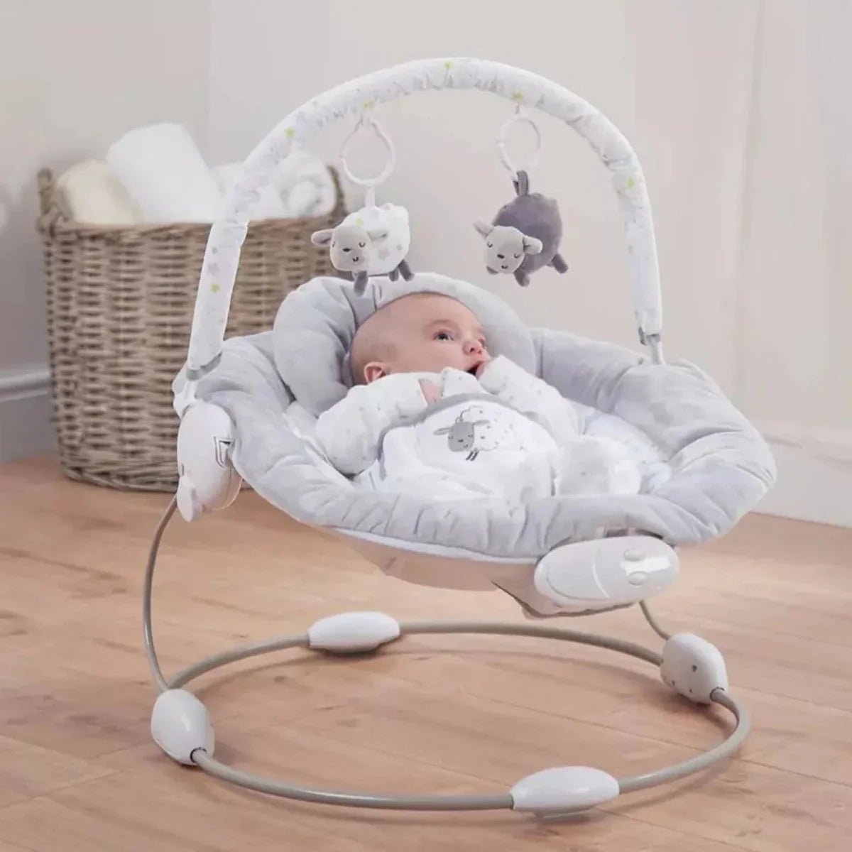 East Coast Counting Sheep Baby Bouncer - Grey | Luxury Home Accessories | Heulog Glow
