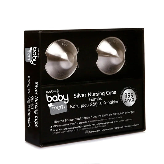 ebebek baby mom 2-Pack 999 Sterling Silver Nipple Shield Cover/Nipple Cups | Luxury Home Accessories | Heulog Glow