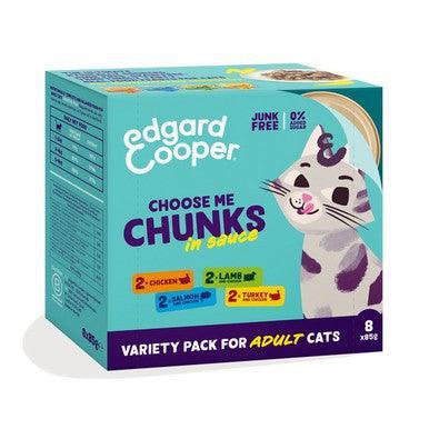 Edgard & Cooper Cat Multipack Chunks Chicken/Salmon/Turkey/Lamb 680g x 6 | Luxury Home Accessories | Heulog Glow