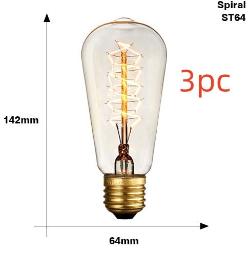 Edison Bulb E27 220V 40W ST64 A19 T45 G80 G95 G125 Incandescent filament bulb lighting Retro Edison Light Bulb | Luxury Home Accessories | Heulog Glow