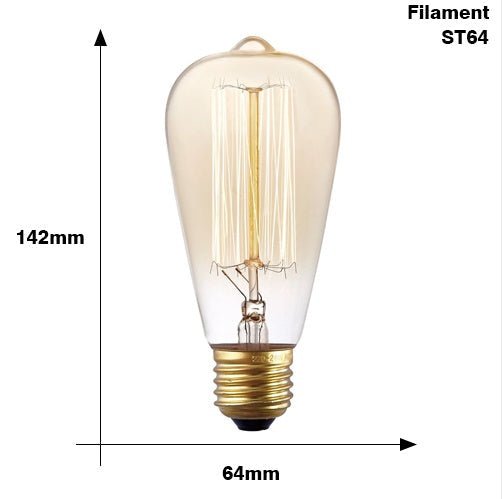 Edison Bulb E27 220V 40W ST64 A19 T45 G80 G95 G125 Incandescent filament bulb lighting Retro Edison Light Bulb | Luxury Home Accessories | Heulog Glow