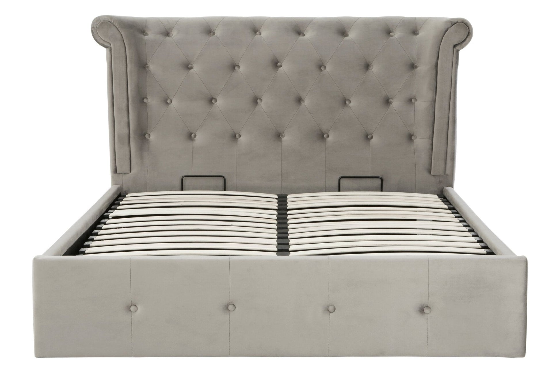 Edison Grey Brushed Velvet Ottoman King Bed | Luxury Home Accessories | Heulog Glow