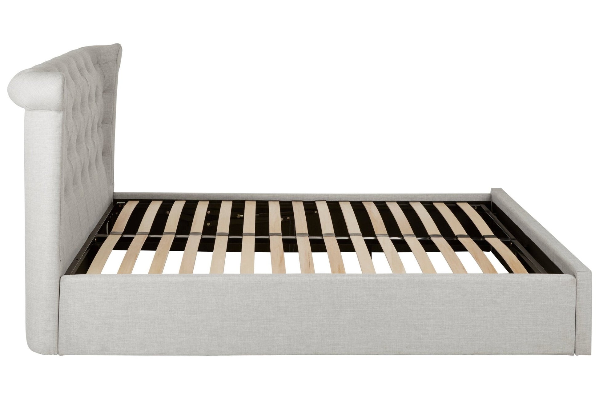 Edison Light Grey Ottoman Double Bed | Luxury Home Accessories | Heulog Glow