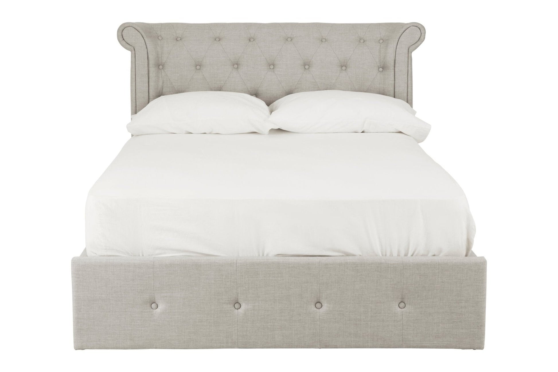 Edison Light Grey Ottoman Double Bed | Luxury Home Accessories | Heulog Glow