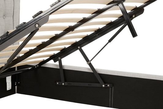 Edison Light Grey Ottoman Double Bed | Luxury Home Accessories | Heulog Glow