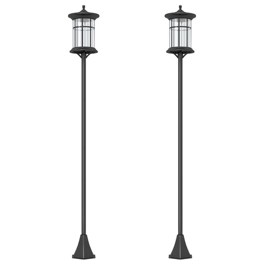 Outsunny LED Outdoor Solar Post Lights, Waterproof IP44, Cool White, 2 Pack