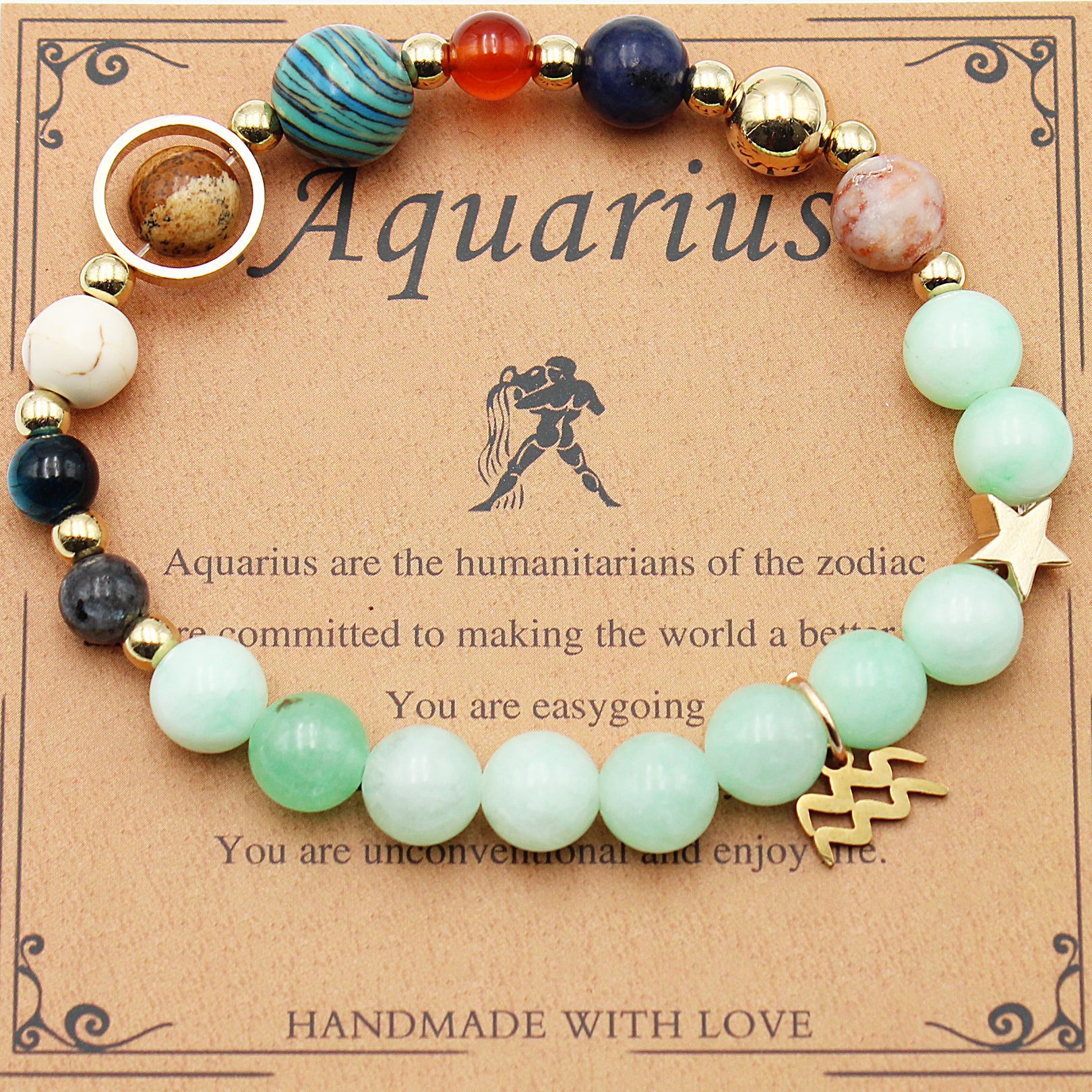 Eight Planets 12 Constellation Bracelet Morgan Stone Beaded Bracelet | Luxury Home Accessories | Heulog Glow