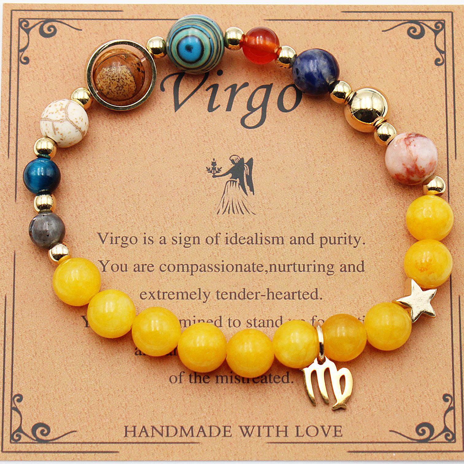 Eight Planets 12 Constellation Bracelet Morgan Stone Beaded Bracelet | Luxury Home Accessories | Heulog Glow