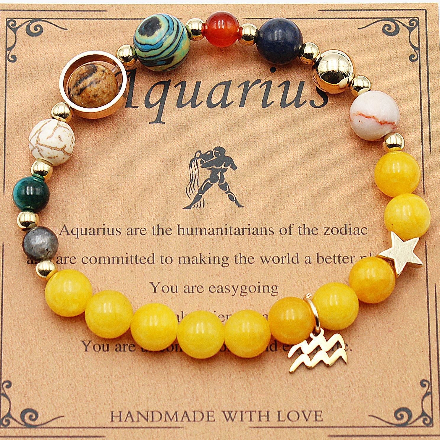 Eight Planets 12 Constellation Bracelet Morgan Stone Beaded Bracelet | Luxury Home Accessories | Heulog Glow