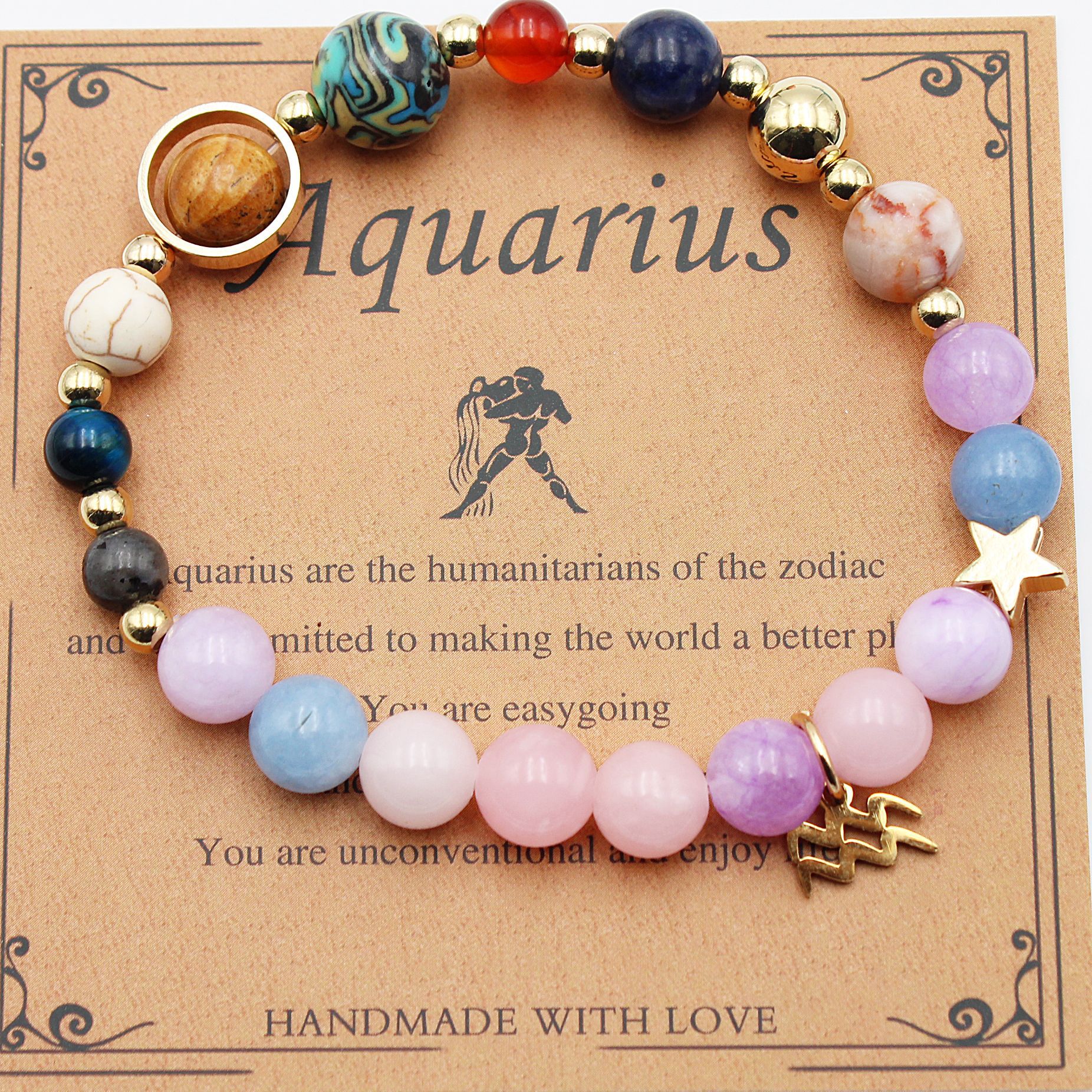 Eight Planets 12 Constellation Bracelet Morgan Stone Beaded Bracelet | Luxury Home Accessories | Heulog Glow