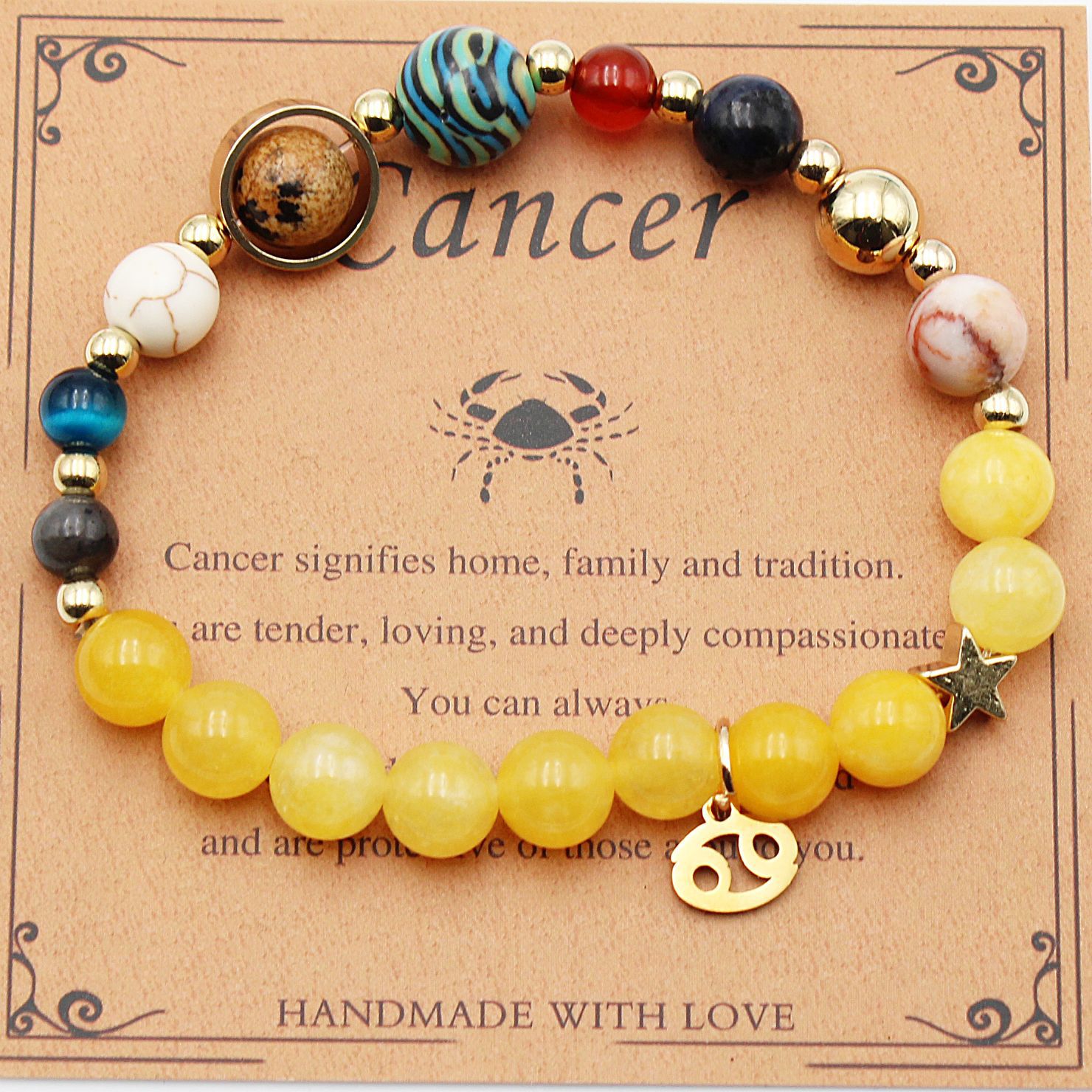 Eight Planets 12 Constellation Bracelet Morgan Stone Beaded Bracelet | Luxury Home Accessories | Heulog Glow