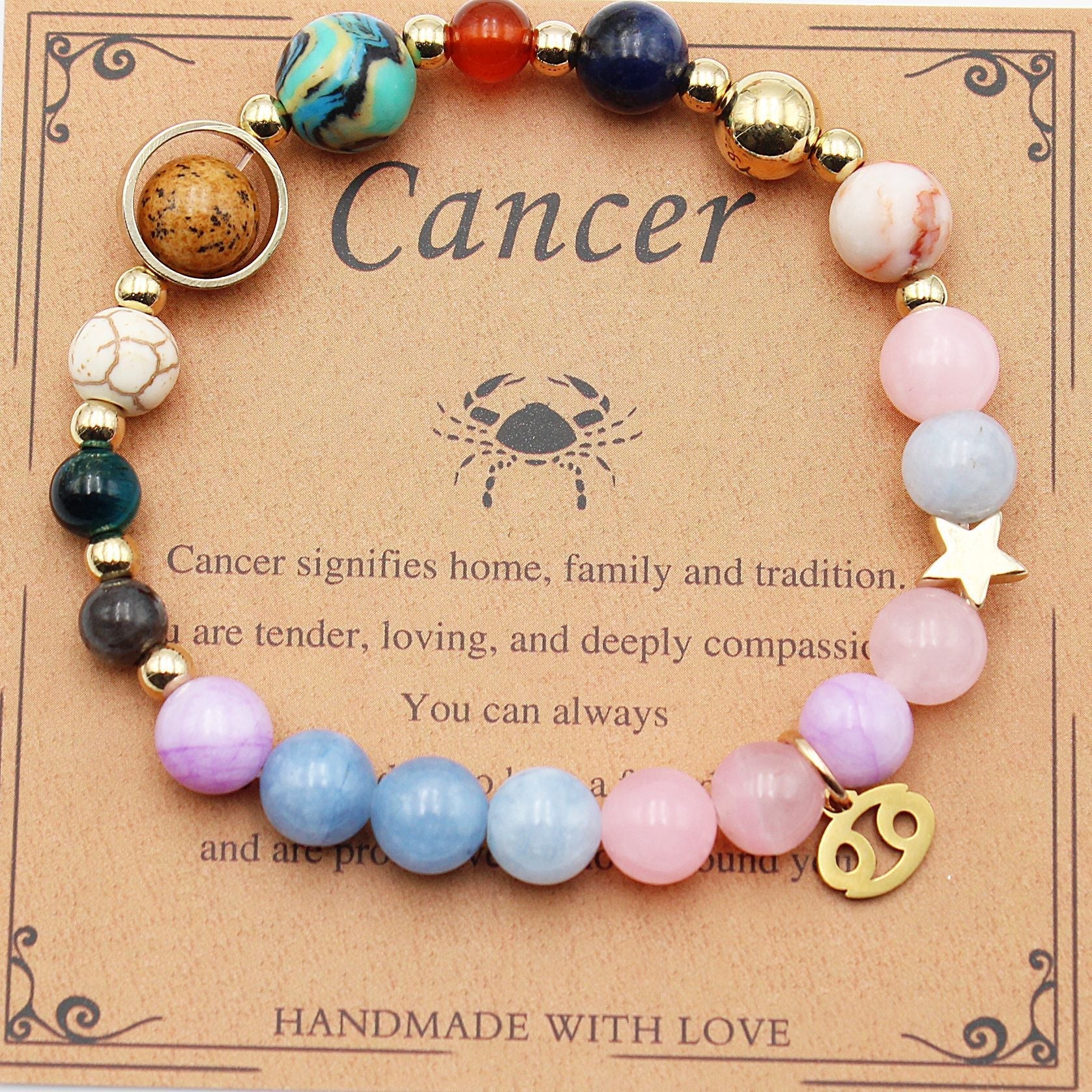 Eight Planets 12 Constellation Bracelet Morgan Stone Beaded Bracelet | Luxury Home Accessories | Heulog Glow