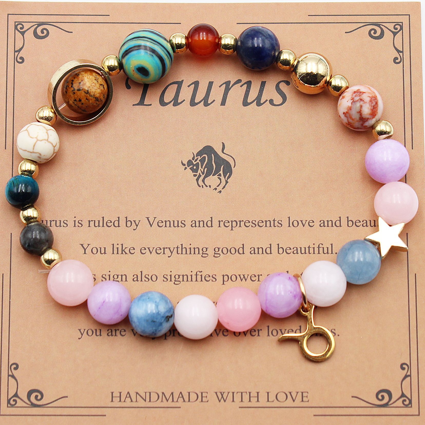 Eight Planets 12 Constellation Bracelet Morgan Stone Beaded Bracelet | Luxury Home Accessories | Heulog Glow