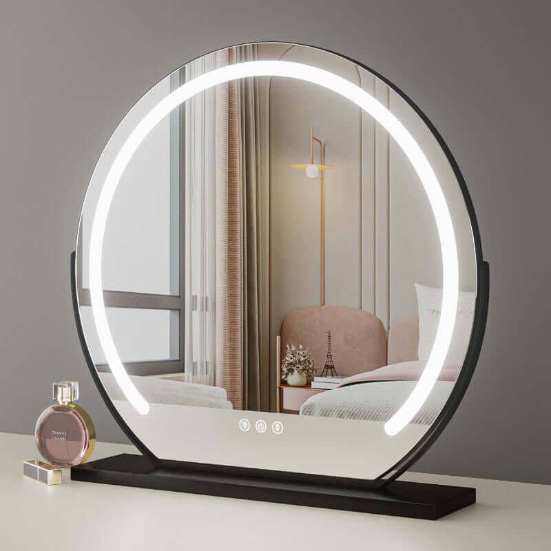 Elara LED Vanity Mirror Black | Luxury Home Accessories | Heulog Glow