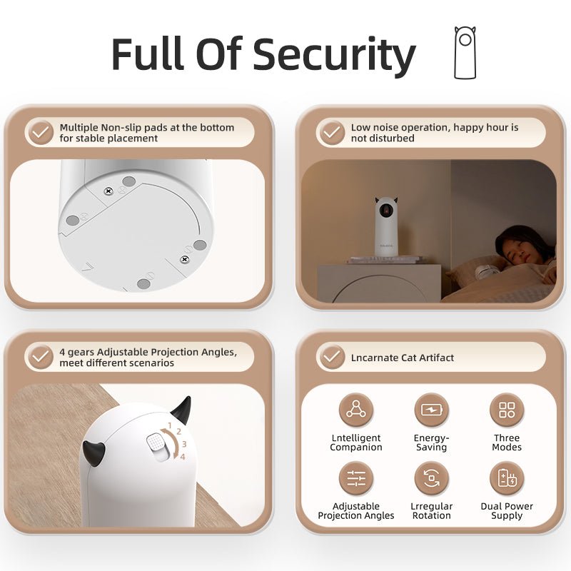 Electric Automatic Infrared Cat Teaser Toys | Luxury Home Accessories | Heulog Glow