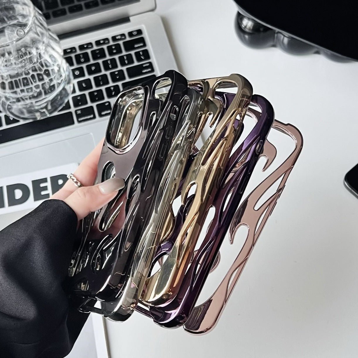 Electroplating Hollow Heat Dissipation Phone Case Flame Pattern High-grade Soft Shell | Luxury Home Accessories | Heulog Glow