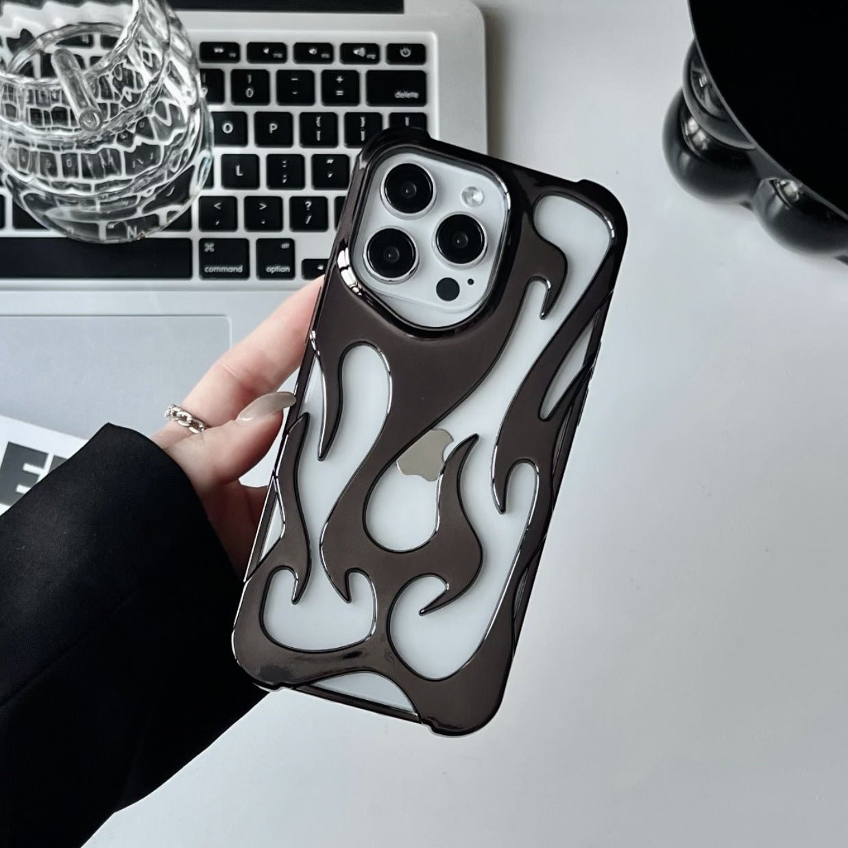 Electroplating Hollow Heat Dissipation Phone Case Flame Pattern High-grade Soft Shell | Luxury Home Accessories | Heulog Glow