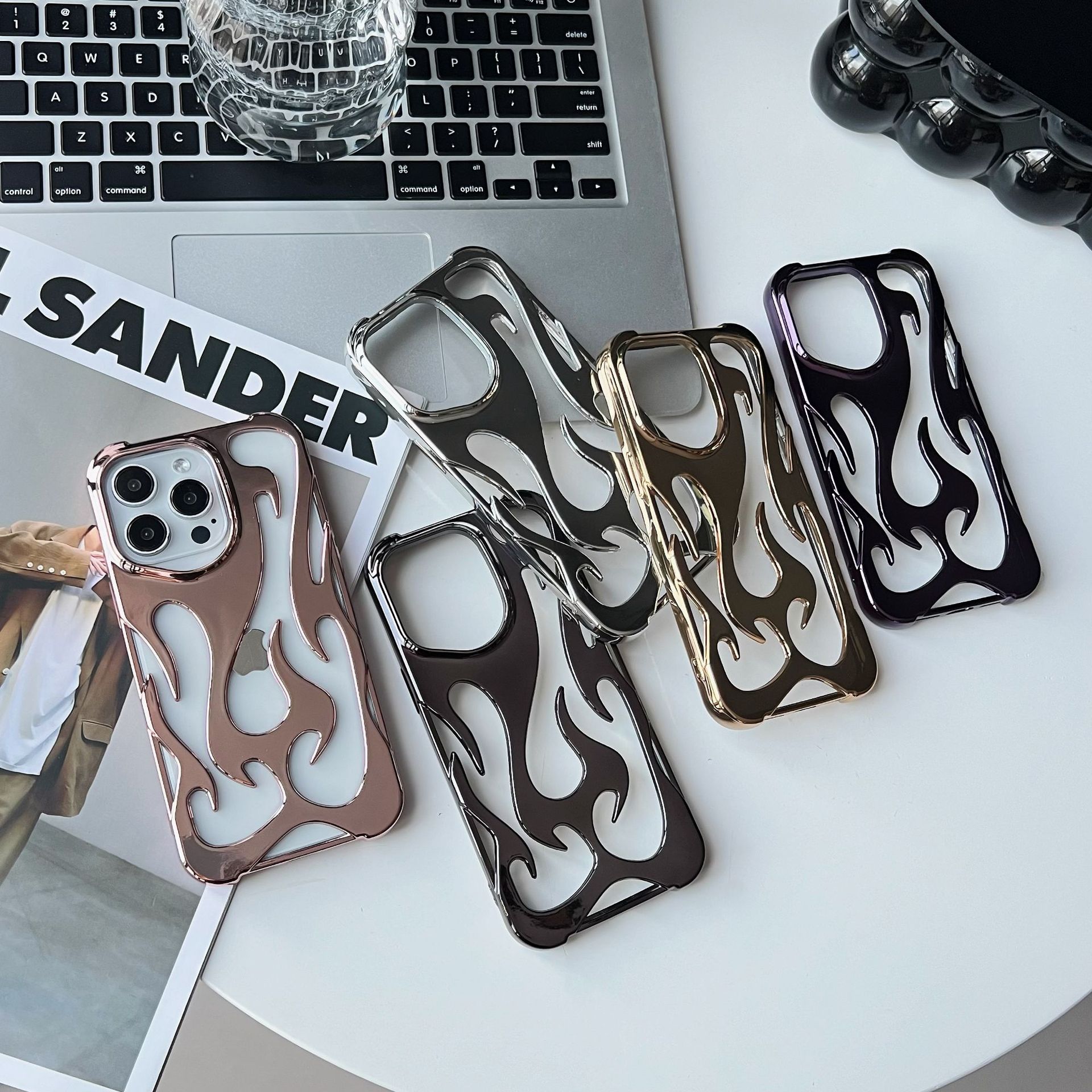 Electroplating Hollow Heat Dissipation Phone Case Flame Pattern High-grade Soft Shell | Luxury Home Accessories | Heulog Glow