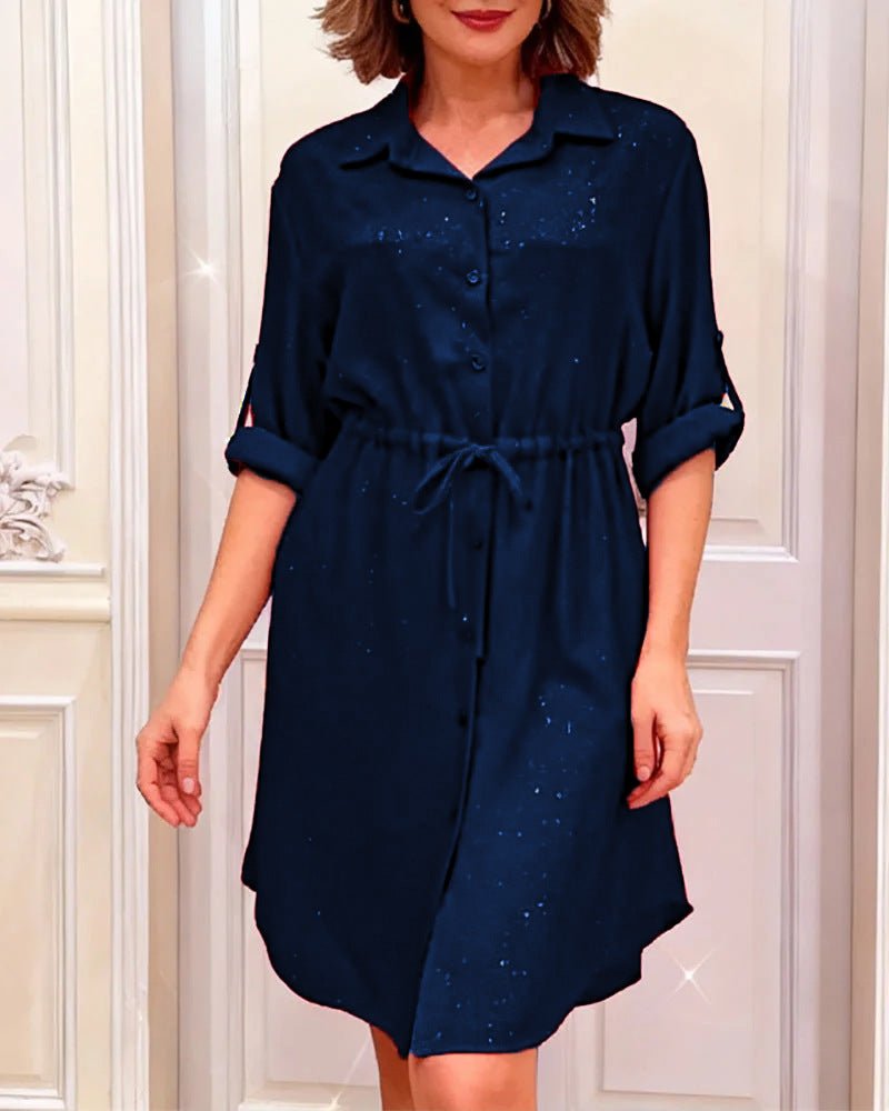 Elegant Dusting Commuter Single-Breasted Multi-Button Solid Color Dress | Luxury Home Accessories | Heulog Glow