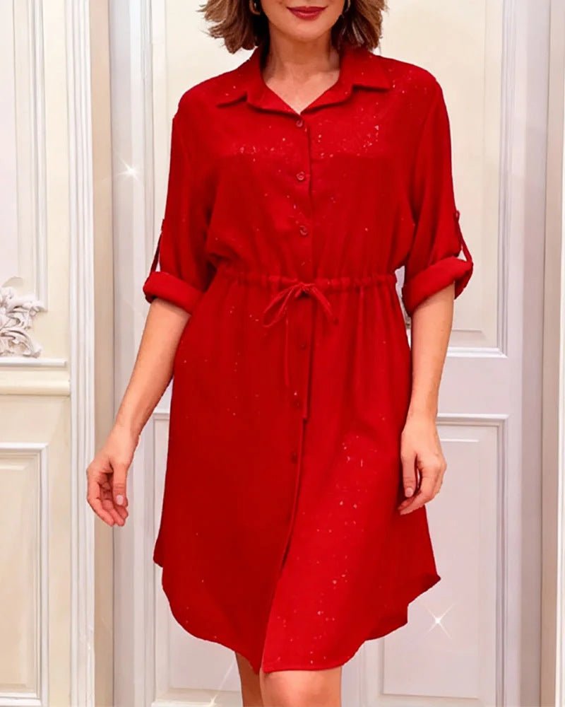 Elegant Dusting Commuter Single-Breasted Multi-Button Solid Color Dress | Luxury Home Accessories | Heulog Glow