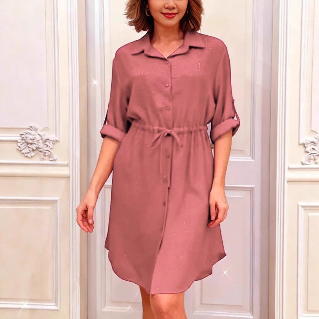 Elegant Dusting Commuter Single-Breasted Multi-Button Solid Color Dress | Luxury Home Accessories | Heulog Glow