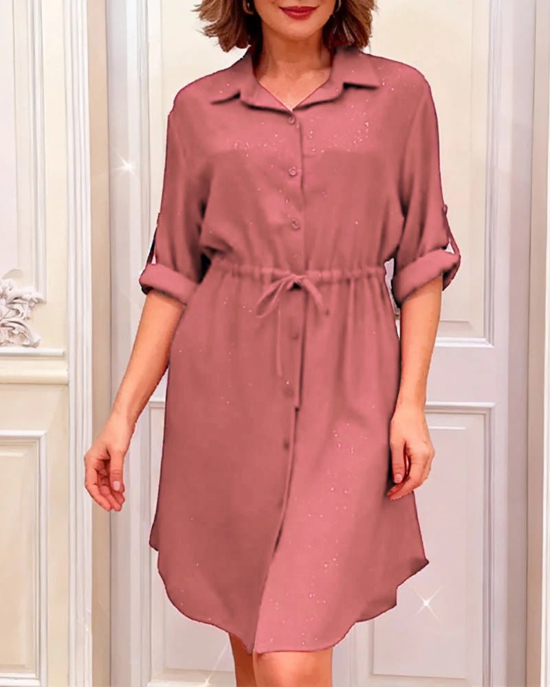 Elegant Dusting Commuter Single-Breasted Multi-Button Solid Color Dress | Luxury Home Accessories | Heulog Glow