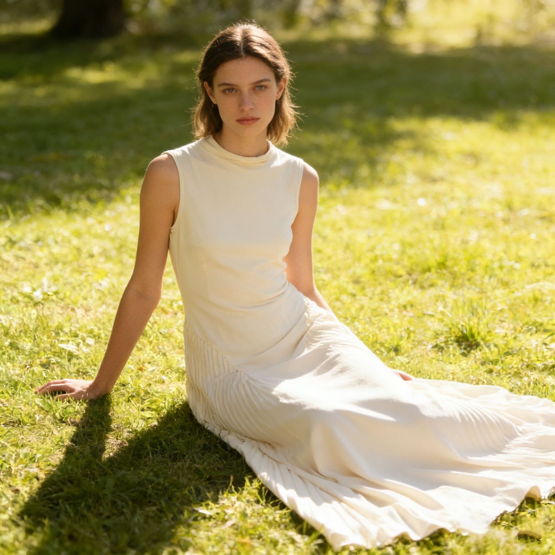 Elegant Long Gown Pleated Waist-Cinching Dress | Luxury Home Accessories | Heulog Glow