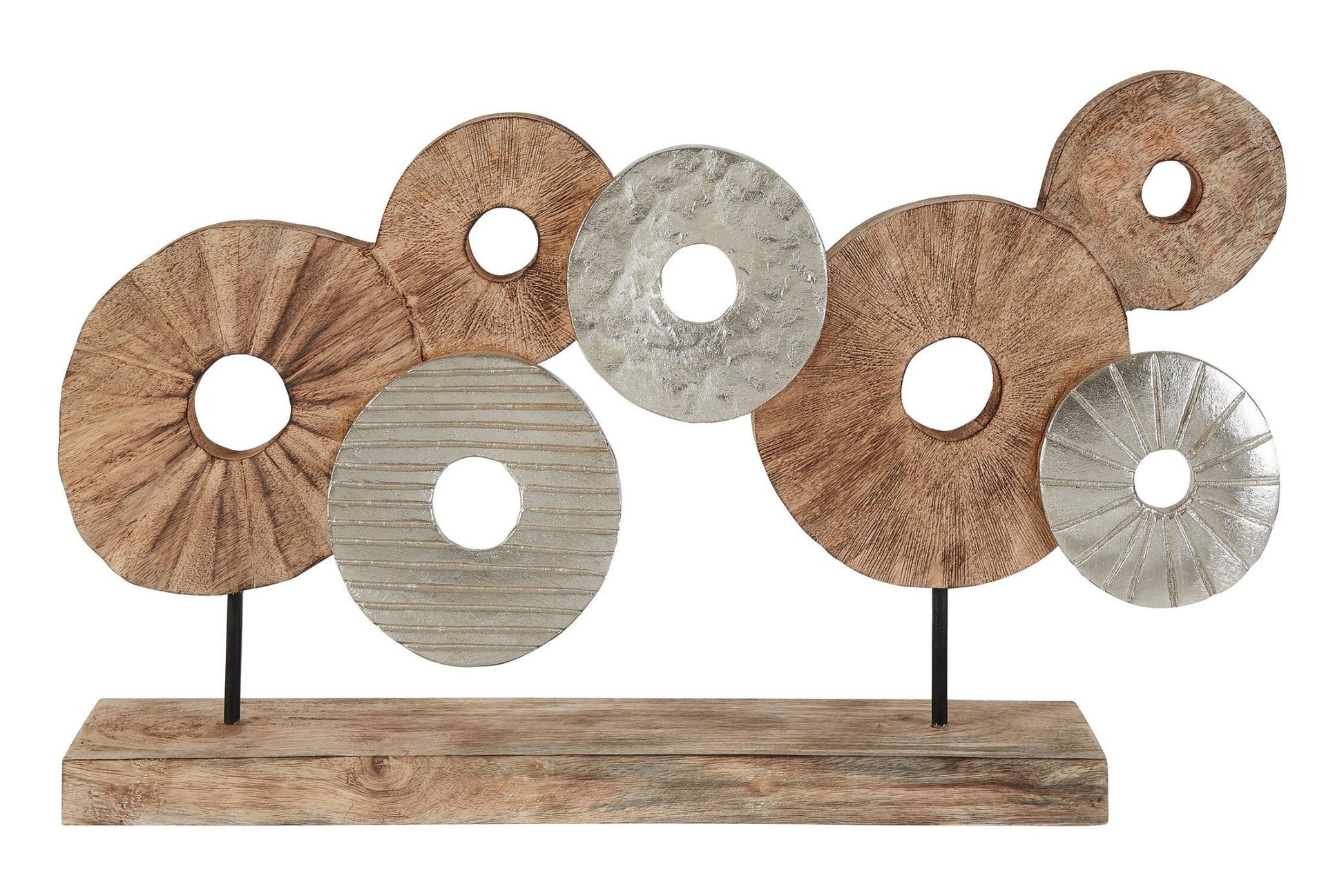 Elementi 7 Disc Wooden Sculpture | Luxury Home Accessories | Heulog Glow