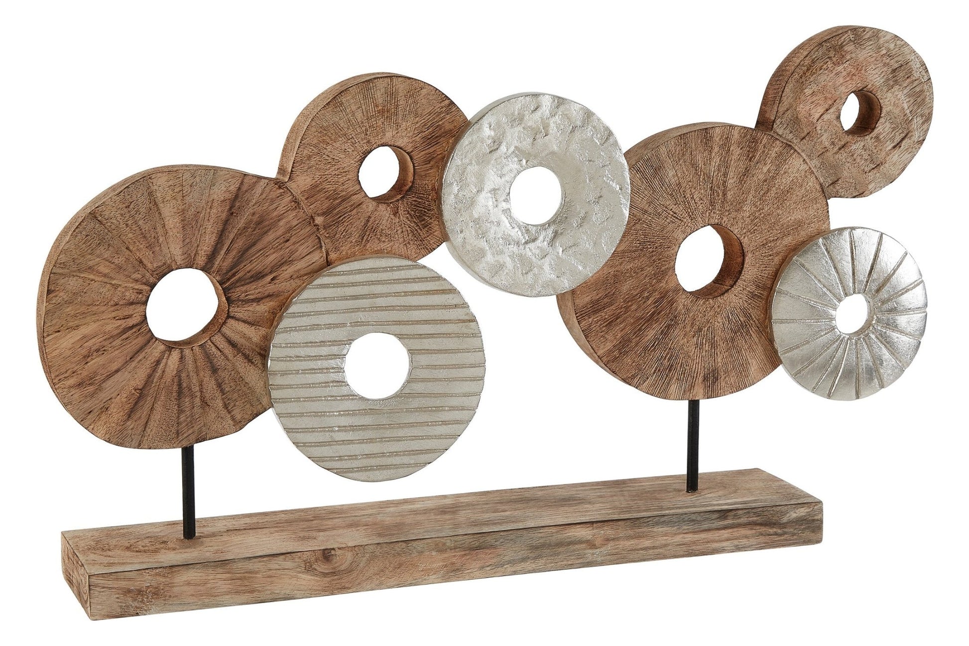 Elementi 7 Disc Wooden Sculpture | Luxury Home Accessories | Heulog Glow