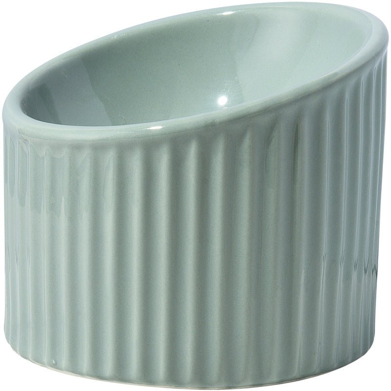 Elevated Cat Bowls Raised Cat Bowl For Indoor Cats Tilted Ceramic Elevated Food Or Water Bowls Anti Vomit Whisker Friendly Bowls Round Shape | Luxury Home Accessories | Heulog Glow