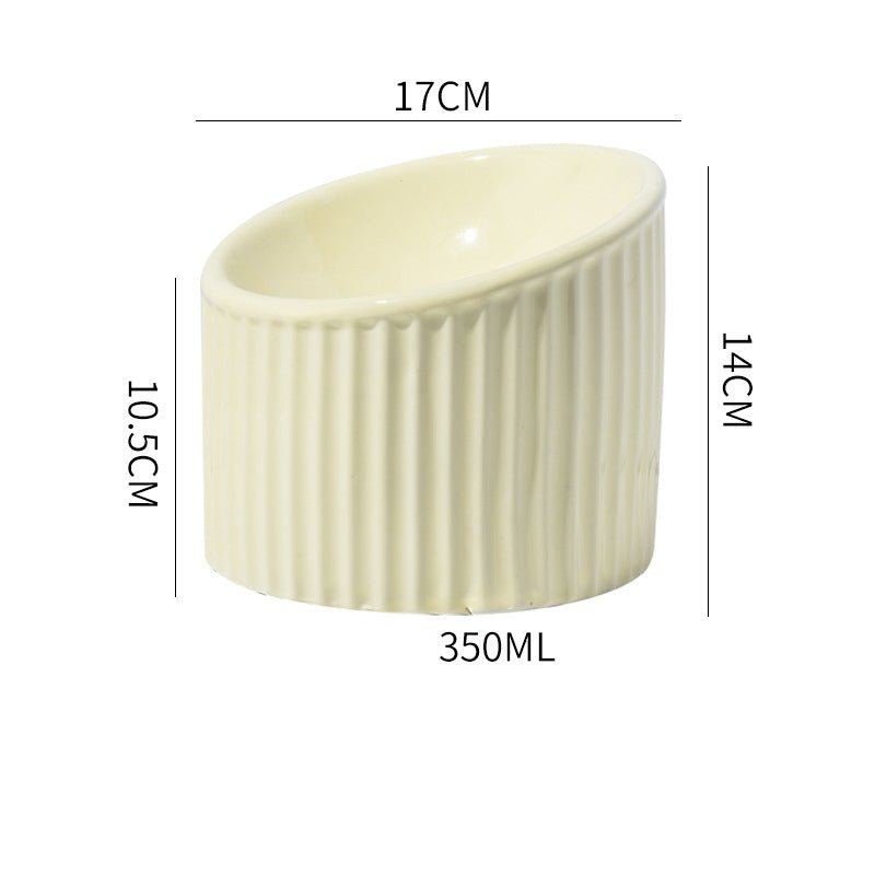 Elevated Cat Bowls Raised Cat Bowl For Indoor Cats Tilted Ceramic Elevated Food Or Water Bowls Anti Vomit Whisker Friendly Bowls Round Shape | Luxury Home Accessories | Heulog Glow