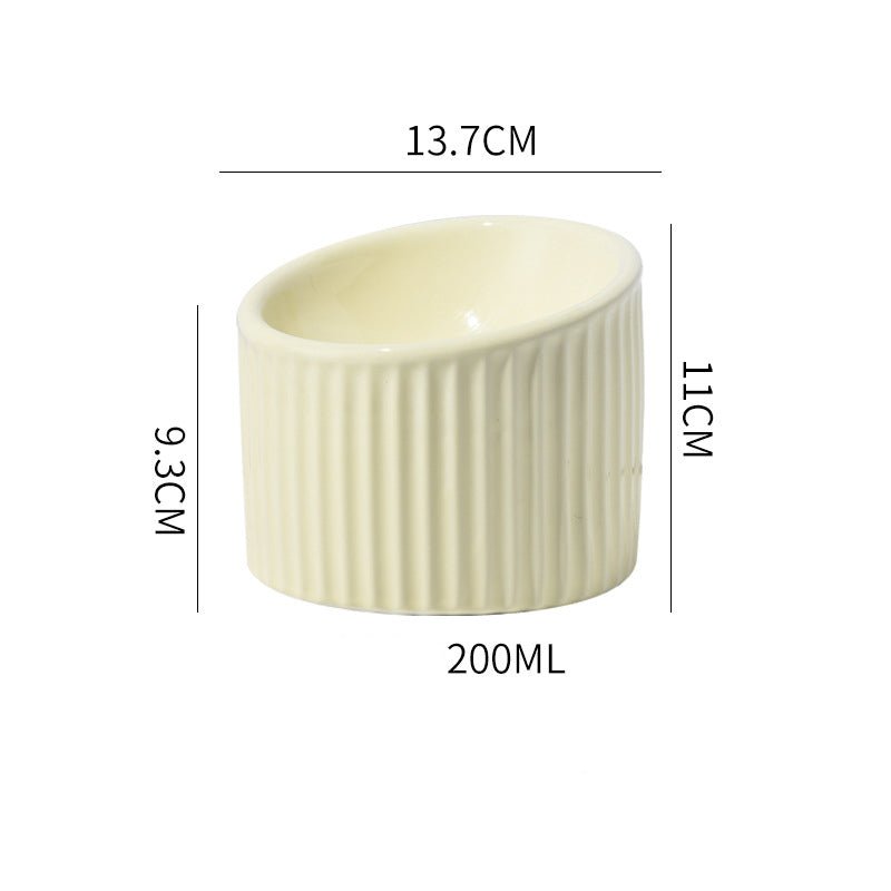Elevated Cat Bowls Raised Cat Bowl For Indoor Cats Tilted Ceramic Elevated Food Or Water Bowls Anti Vomit Whisker Friendly Bowls Round Shape | Luxury Home Accessories | Heulog Glow