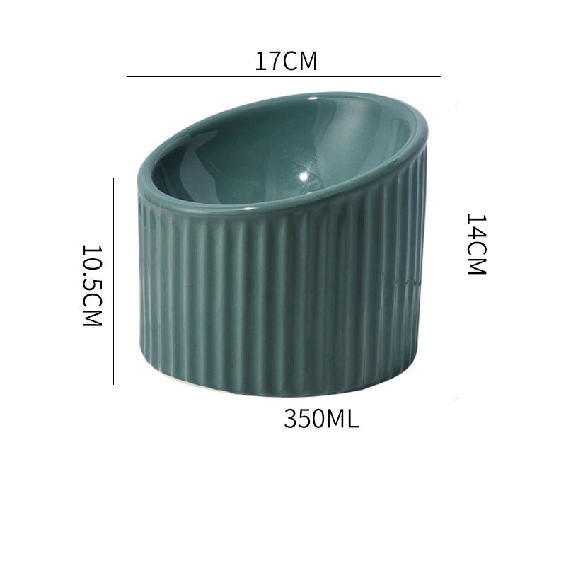 Elevated Cat Bowls Raised Cat Bowl For Indoor Cats Tilted Ceramic Elevated Food Or Water Bowls Anti Vomit Whisker Friendly Bowls Round Shape | Luxury Home Accessories | Heulog Glow