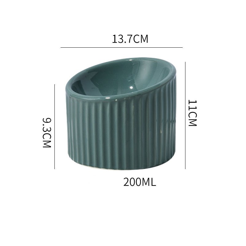 Elevated Cat Bowls Raised Cat Bowl For Indoor Cats Tilted Ceramic Elevated Food Or Water Bowls Anti Vomit Whisker Friendly Bowls Round Shape | Luxury Home Accessories | Heulog Glow