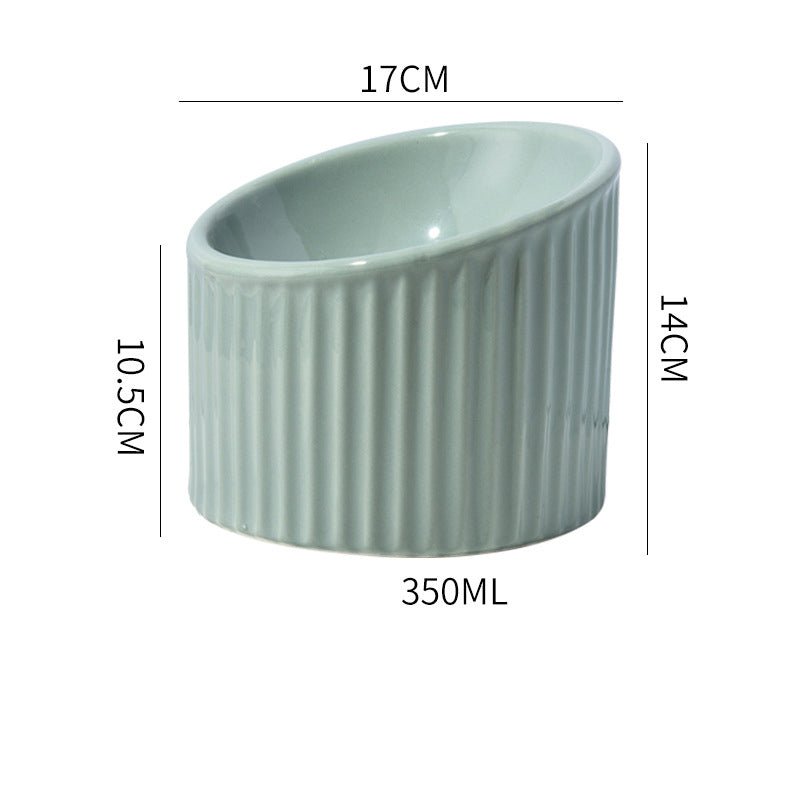 Elevated Cat Bowls Raised Cat Bowl For Indoor Cats Tilted Ceramic Elevated Food Or Water Bowls Anti Vomit Whisker Friendly Bowls Round Shape | Luxury Home Accessories | Heulog Glow