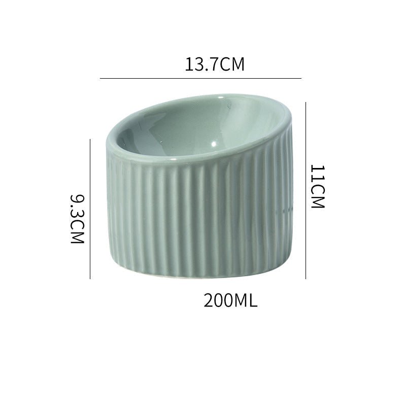 Elevated Cat Bowls Raised Cat Bowl For Indoor Cats Tilted Ceramic Elevated Food Or Water Bowls Anti Vomit Whisker Friendly Bowls Round Shape | Luxury Home Accessories | Heulog Glow