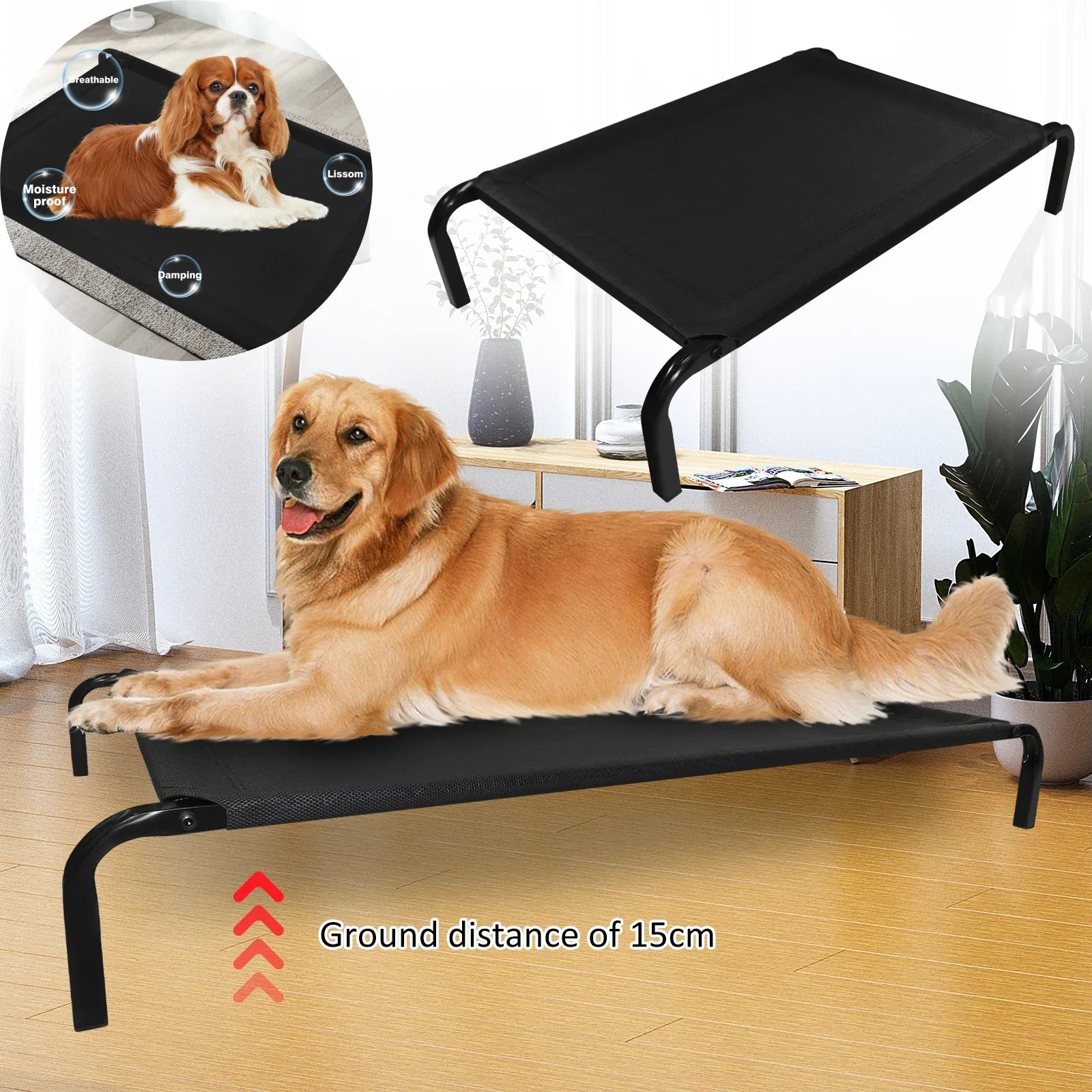 Elevated Pet Bed Elevated Raised Dog Sofa Bed Elevated Waterproof Dog Bed With Mesh,Cooling Dog Beds for Large Medium Small Dogs | Luxury Home Accessories | Heulog Glow
