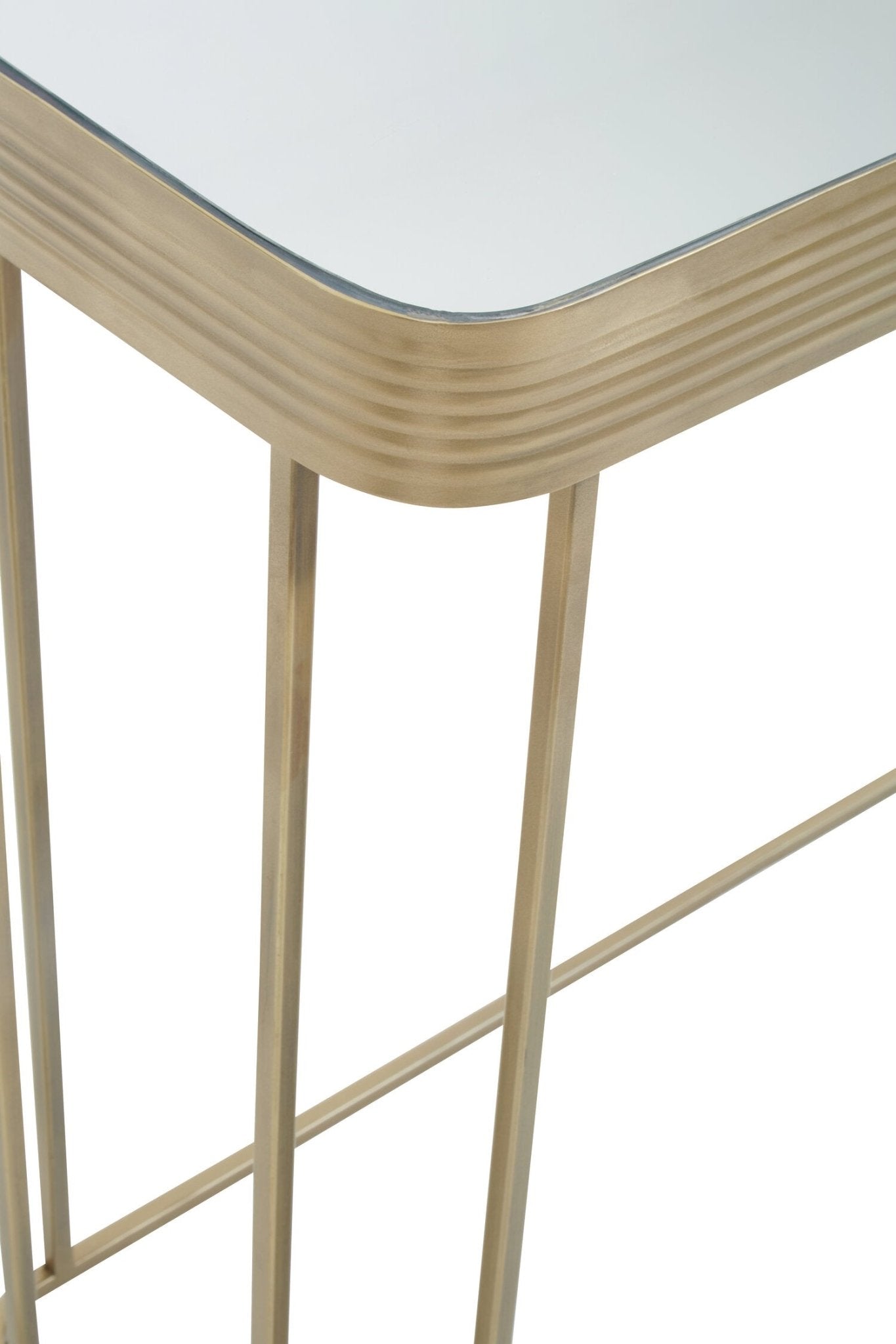 Ella Gold Console Table with Mirror Top | Luxury Home Accessories | Heulog Glow