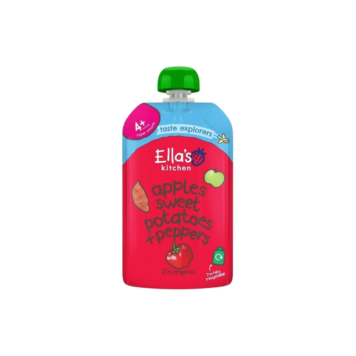 Ella's Kitchen Organic Apples Sweet Potatoes & Peppers Baby Pouch 4+ months 120g | Luxury Home Accessories | Heulog Glow