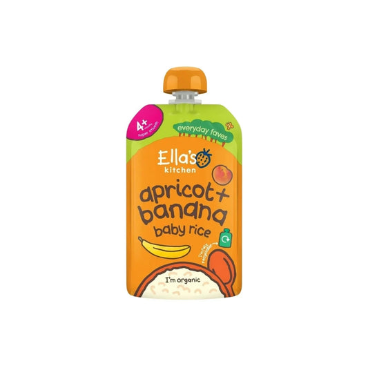 Ella's Kitchen Organic Apricot & Banana Baby Rice Baby Food Pouch 4+ months 120g | Luxury Home Accessories | Heulog Glow
