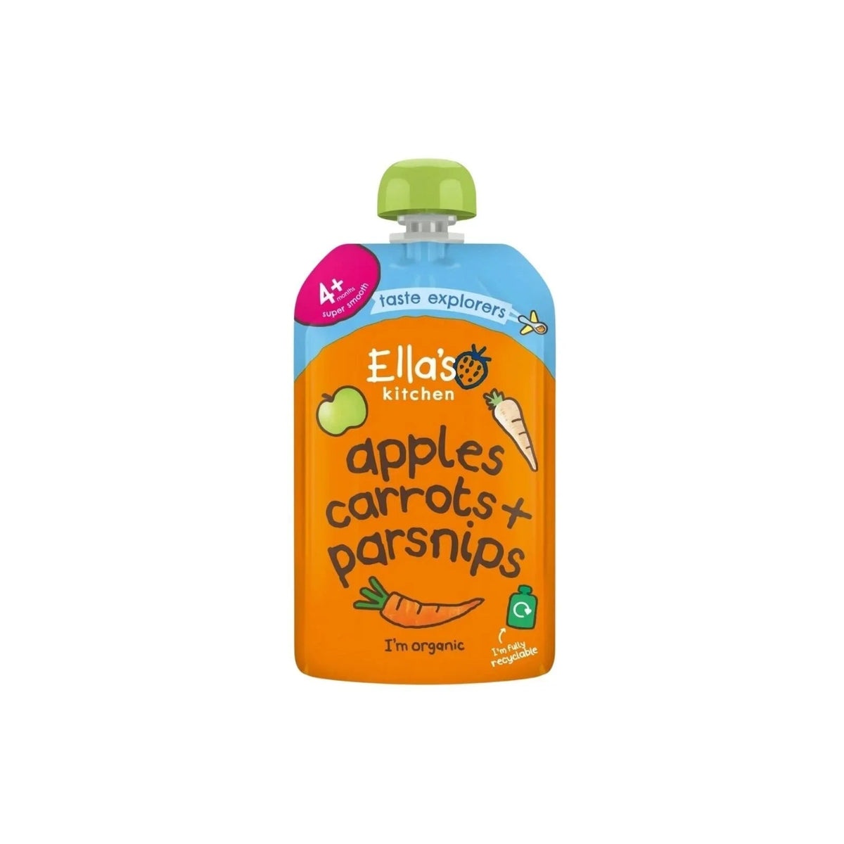 Ella's Kitchen Organic Carrots Apples & Parsnips Baby Food Pouch 4+ months 120g | Luxury Home Accessories | Heulog Glow