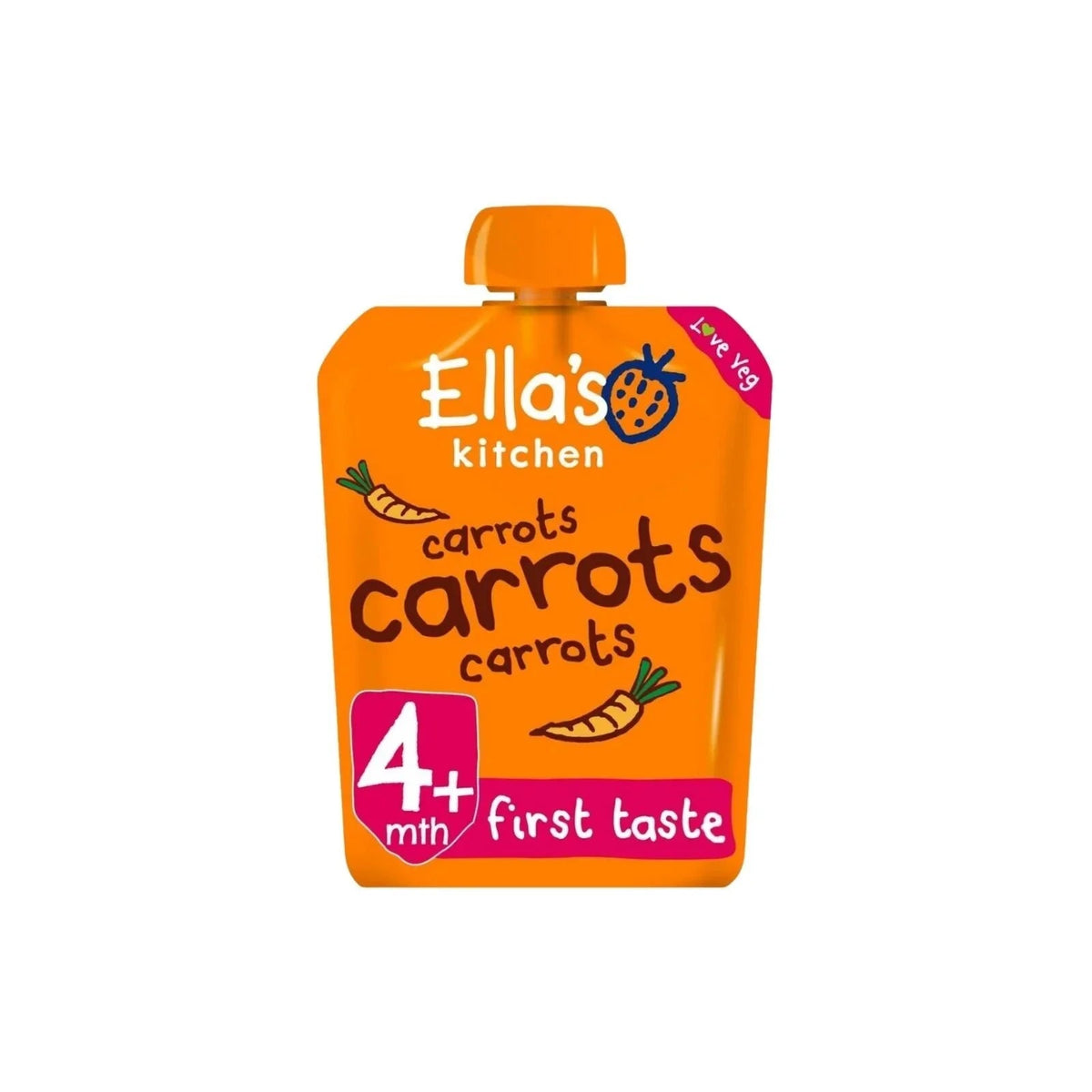 Ella's Kitchen Organic Carrots First Taste Baby Food Pouch 4+ months 70g | Luxury Home Accessories | Heulog Glow