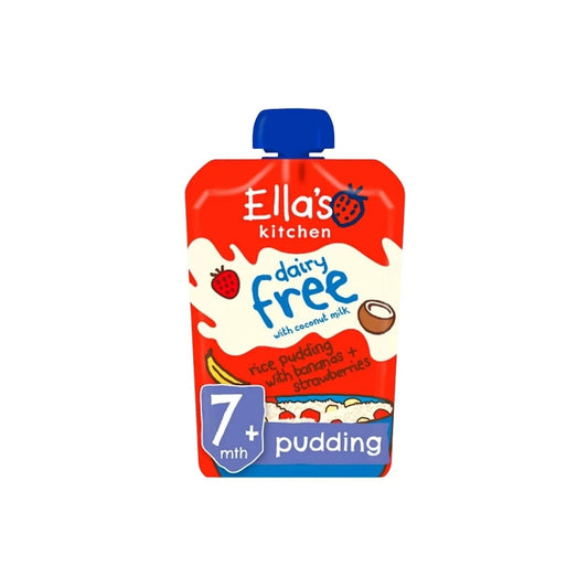 Ella's Kitchen Organic Dairy Free Rice Pudding with Bananas & Strawberries Baby Pouch 7+ months 80g | Luxury Home Accessories | Heulog Glow