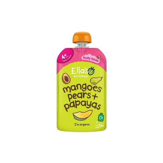 Ella's Kitchen Organic Mangoes Pears & Papaya Baby Food Pouch 4+ months 120g | Luxury Home Accessories | Heulog Glow